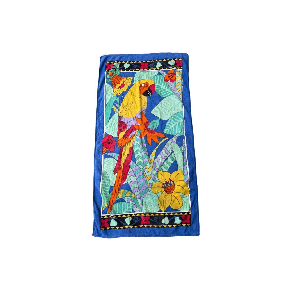 90's Parrot Beach Towel